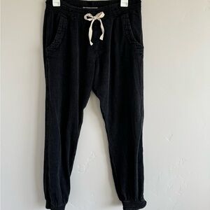 Rip Curl Black Joggers with Cream Drawstring